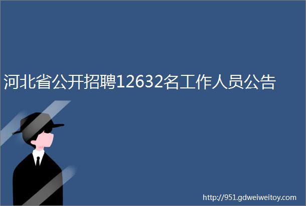 河北省公开招聘12632名工作人员公告